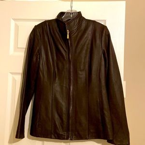 Brown leather Coke Haan Jacket. Like new!! Size medium